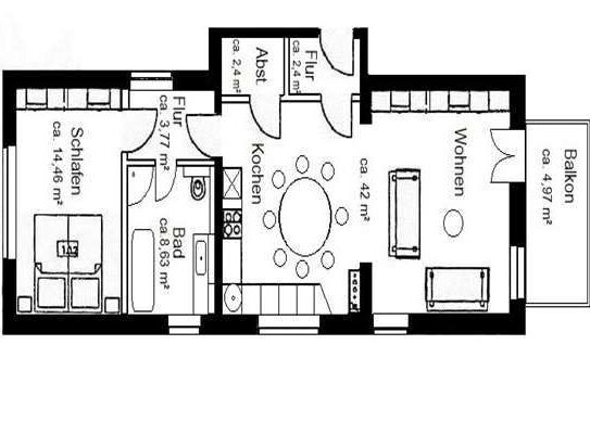 Gemütliche 2-Zimmer-Wohnung Hochparterre mit Balkon in Warnemünde