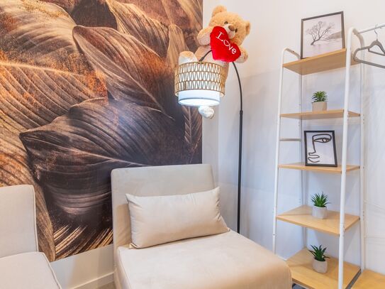 Arbeitsplatz+Loggia+ 4k TV+Soundbar+Küche - perfekt für Monteure und Langzeitaufenthalt
