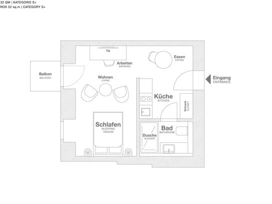 Serviced Apartment in Berlin Mitte, Wedding, with balcony