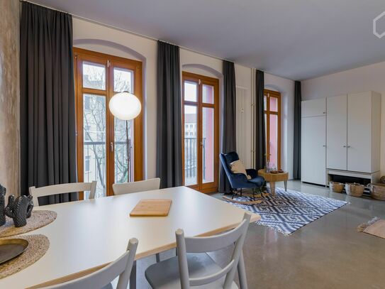 Großräumiges 1-Zimmer-Apartment mit häuslicher Einrichtung im Zentrum Berlins (Friedrichshain)