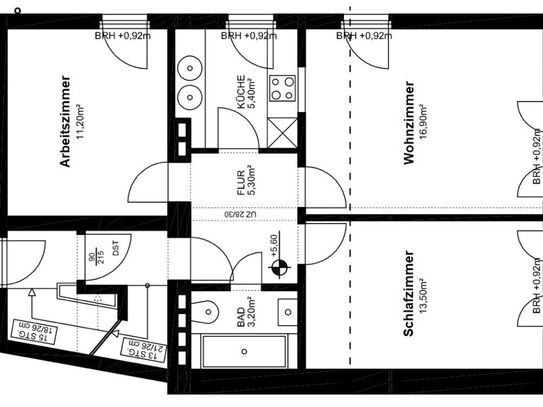 Top furnished 3-room flat, 60m2, Troisdorf centre, 5 min walk to the train station