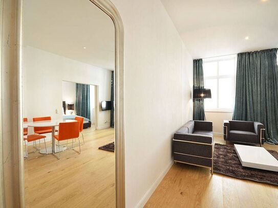 Elegant and fully furnished business apartment with 1 bedroom in Frankfurt/Main near Mainufer