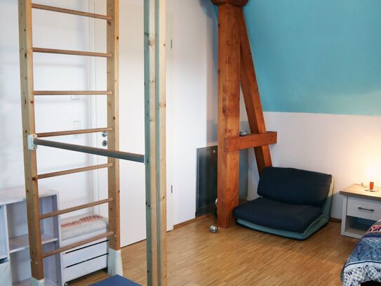 Spacious duplex apartment in former factory – family friendly with garden in Leipzig Lindenau