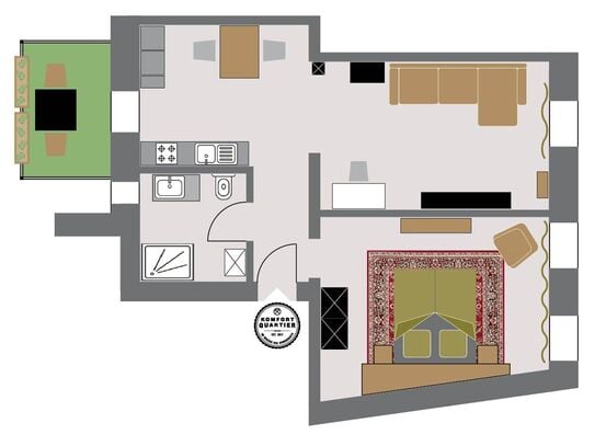 Oberhausen, Wohnung mit Balkon, 1-2 Personen, inkl. Rundumservice