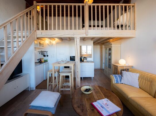 Bright apartment, entirely in wood, in a period building.