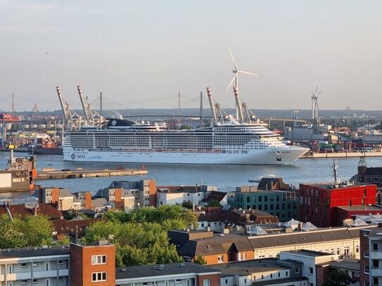 Spektakulärer Hafenblick in Hamburg - St. Pauli