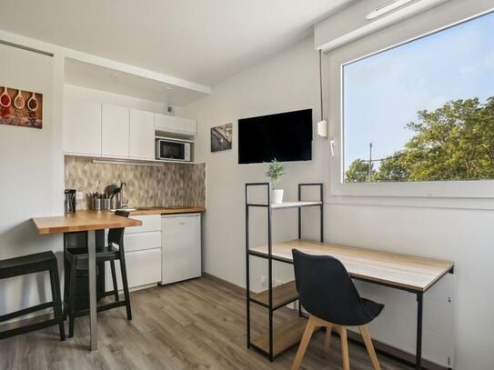 Rented furnished studio of 18m2 Refait à neuf overlooking the Bois de Cergy.