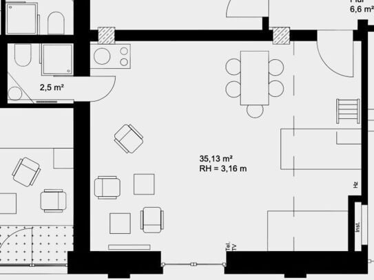 Modernes Loft (35qm) im Erdgeschoss — Voll möbliert, Keine Kaution, Reinigungsservice, City-Registration!