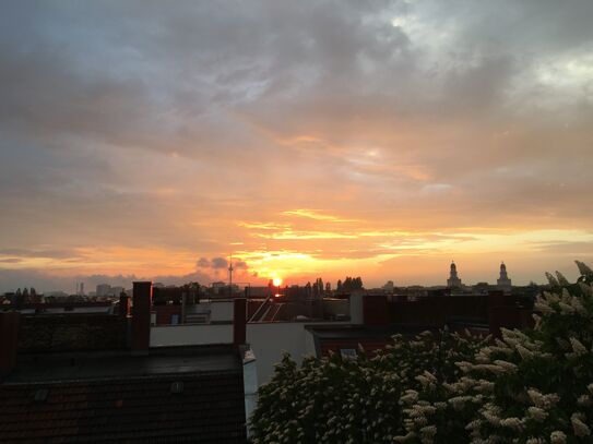 Modern studio apartment in Friedrichshain with private rooftop and balcony