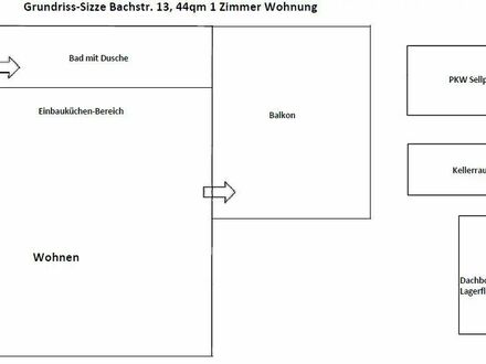 1- Zimmer Wohnung mit grossem Balkon in Weissach