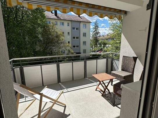 3-Zimmer-Wohnung mit TV, WiFi, Küche, Dusche/WC, Möbel, Waschmaschine und Balkon