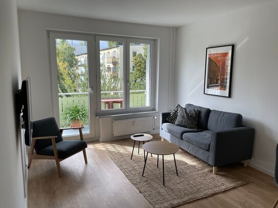 Komplett renoviert, zentral in Mitte, 2 Zimmer, Küche, Bad und Balkon