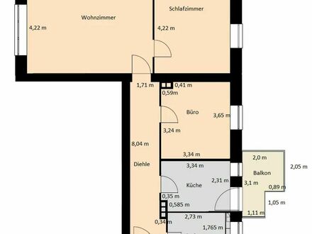 Gemütliches Studio Apartment mit guter Verkehrsanbindung