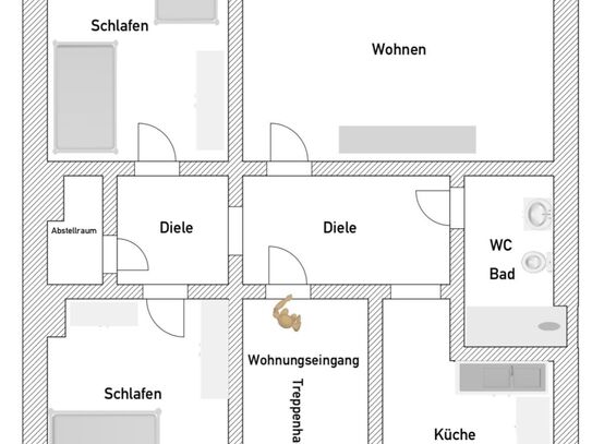 Ruhige, stylische und große Wohnung * 95qm