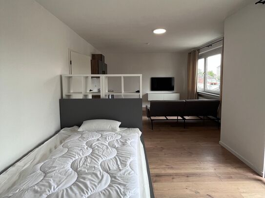 Modernly furnished 1-bedroom apartment with balcony in a central location of Hanau