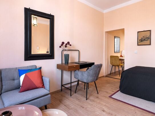 Small but nice: Charming 1-room apartment, first occupancy, fully furnished, contract with extension option, central, o…