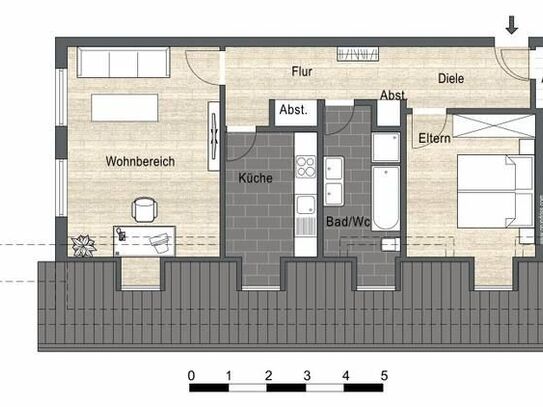 Live in Biberach in the center with parking space