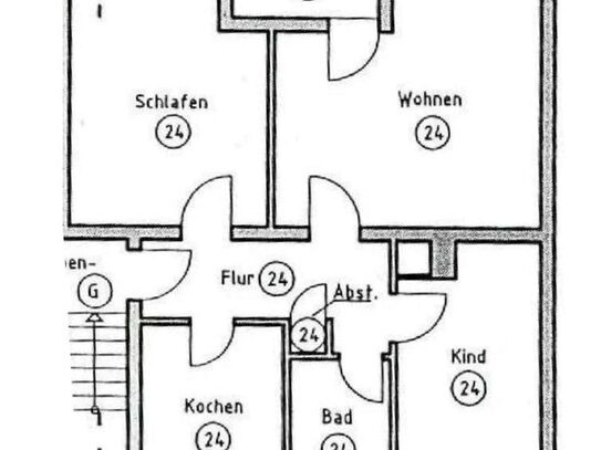 Lichtdurchflutete, sanierte Dreizimmerwohnung inklusive Einbauküche, Loggia und eigenen Garten in sehr grüner Lage