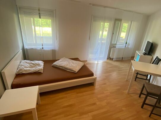 Ruhiges 1-Zimmer-Apt mit großer Terrasse und Blick zum Wald in Karlsruhe-Waldstadt