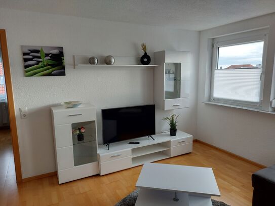 Fully furnished 2-room apartment in Ulm-Böfingen, property with a caretaker and building-maintenance.