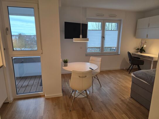 Neubau! Luxus Studio mit ÖPNV (10min zur City), Kostenlose Parkmögl., 15min zum Airport