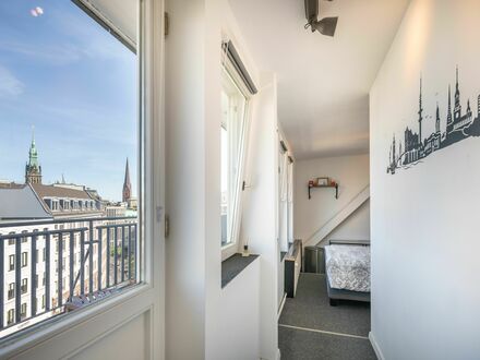 CO-LIVING - PRIVATES ZIMMER IN GROßER PENTHOUSE WOHNUNG + BAD + DACHTERRASSE + MITBENUTZUNG KÜCHE + WOHN- UND ESSBEREICH