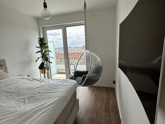 Luxurious penthouse with view over the roofs of Düsseldorf