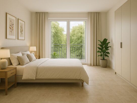All-Inclusive Stylishly furnished 3-room apartment (78 m²) with balcony & high-speed internet in Berlin-Wittenau – perf…