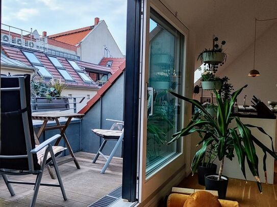 Luxurious 3-room top floor maisonette * Fully equipped with balcony, air conditioning and much more, Berlin - Amsterdam…