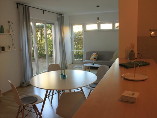 Elegant und gemütlich – Voll möblierte 2,5 Z EG-Wohnung (80m²) mit Terrasse in ruhiger, zentraler Wohnlage in Frankfurt…