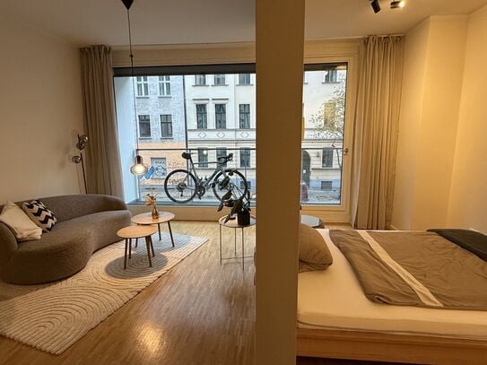 Perfect location: Exclusive 2-room apartment with upscale furnishings, balcony and fitted kitchen in Berlin Mitte