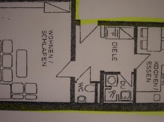 schöne 1 Raum Wohnung mit EINBAUKÜCHE