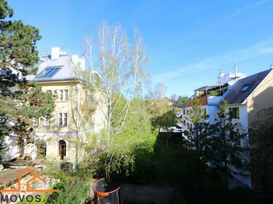 Eine Wohnung für alle Jahreszeiten: Grün-Fernblick aus sonniger 3 Zimmer Altbauwohnung MIT Balkon im Jugendstil-Altbau