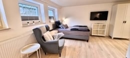 Modern 1 room apartment in the souterain with private entrance.