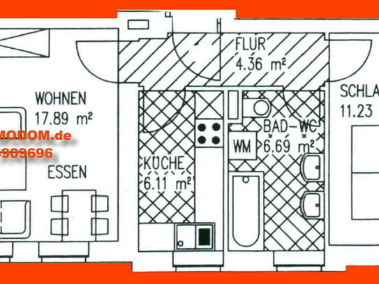 2-Zimmer-Wohnung, schön geschnitten und mit Gartennutzung am Stadtrand zu vermieten!