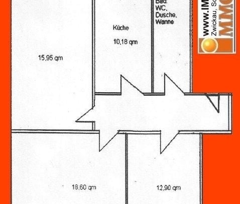 Helle freundliche 3-Zimmer-Wohnung mit BALKON in Marienthal