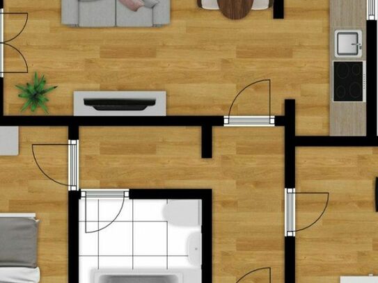 Frisch renovierte 3- Zimmerwohnung in idyllischer Lage inkl. Balkon + Bad mit Badewanne + Laminat
