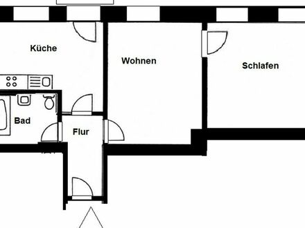 2 Zimmer Wohnung mit Badewanne, Balkon, Stellplatz und Gartennutzung in Lengenfeld zu vermieten