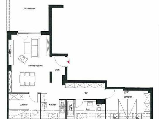 Stilvoll und gemütlich: 2,5-Zimmer-Wohnung mit großer Dachterrasse