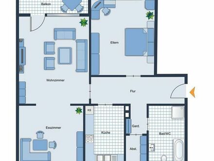 Schicke, lichtdurchflutete 2-Zimmer-Whg. mit Balkon in Westausrichtung | Tageslichtbad | Küche inkl.