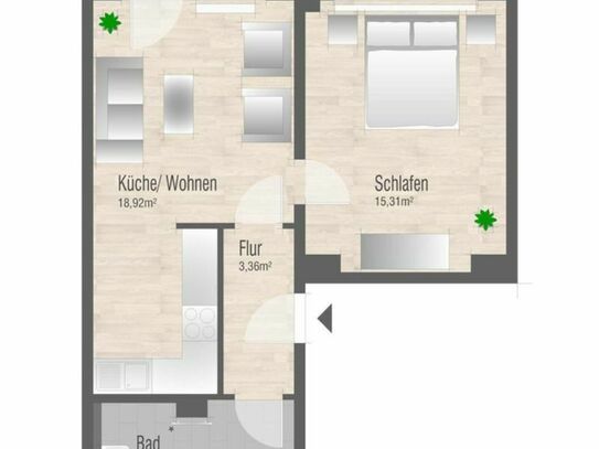 ++ Erstbezug nach Sanierung ++ Moderne 2 Zimmerwohnung mit Dusche und Wanne + Solarmodul