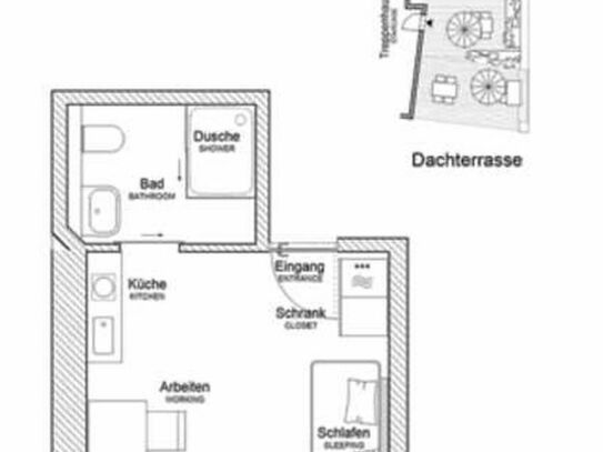 1 Zimmer-Wohnung in Frankfurt am Main - Nordend-Ost, möbliert (Nr. 8022) | tempoFLAT.de