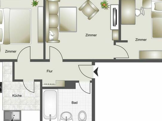 3-Zimmer Wohnung in Kornharpen