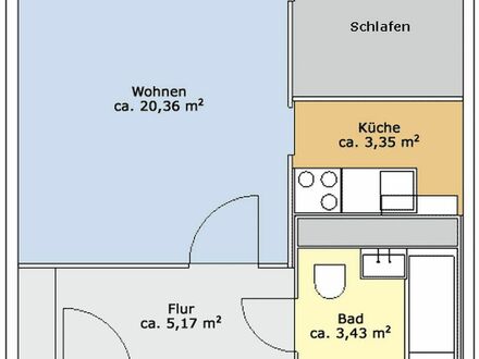 1-Raum-Wohnung in Chemnitz Kappel