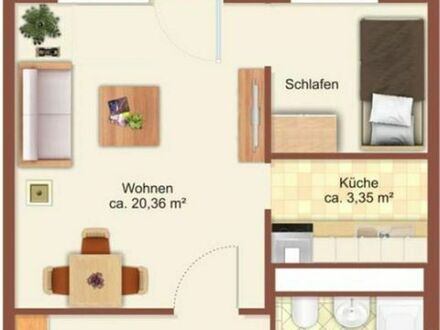 1-Raum-Wohnung in Chemnitz Morgenleite