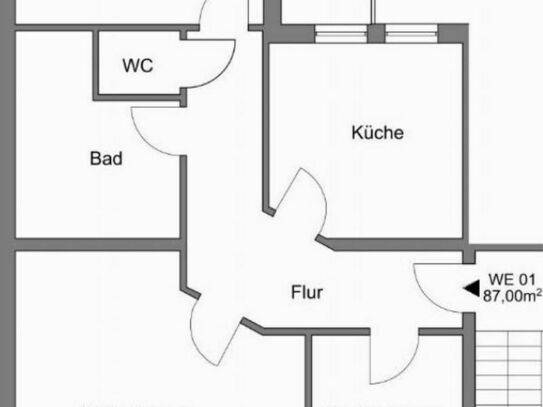Geräumige 3-Raum Wohnung mitten im Zentrum zu vermieten