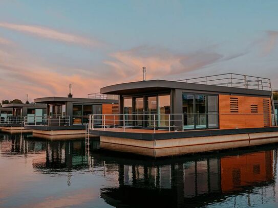 Floating house on the water