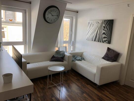 Large single bedroom with private balcony, in Nordend-Ost