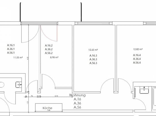 Single bedroom, with balcony, in 4-bedroom apartment