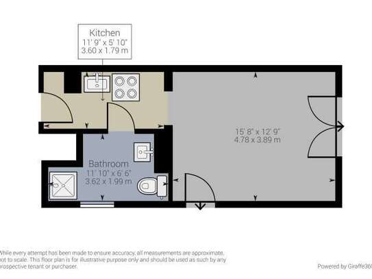 Neubau: Einbauküche, Aufzug und Balkon 1 Zimmer Studio